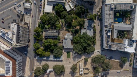 Photo for Sep 15, 2023-San Antonio, TX:  Aerial view of the historic Spanish mission, the Alamo in San Antonio, Texas. - Royalty Free Image
