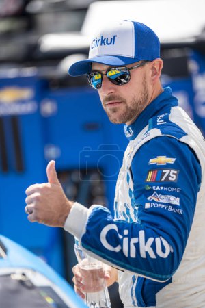 Photo for NASCAR Craftsman Truck Series Driver Zane Smith (38) races for position for the UHOH 200 presented by Ohio Logistics at the Bristol Motor Speedway in Bristol TN. - Royalty Free Image