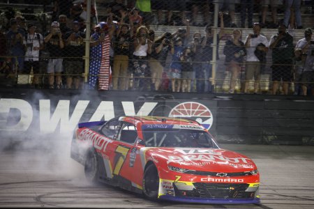 Photo for NASCAR Xfinity Series Driver, Justin Allgaier (7) wins the Food City 300 at the Bristol Motor Speedway in Bristol TN. - Royalty Free Image