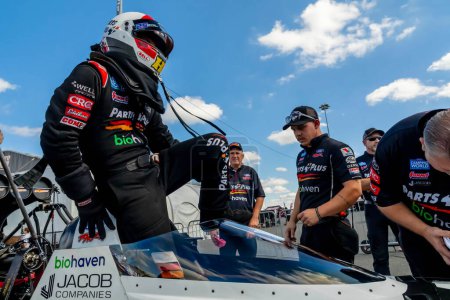 Photo for Sep 24, 2023-Concord, NC:  NHRA Top Fuel Dragster Series driver, Clay Millican, prepares to make a run during the Betway Carolina Nationals. - Royalty Free Image