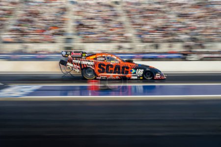 Photo for Sep 24, 2023 - Concord, NC:  NHRA Funny Car Series driver, Tim Wilkerson, makes a run during the Betway Carolina Nationals at zMax Dragway. - Royalty Free Image