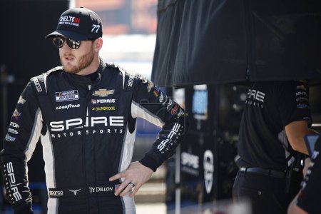 Photo for NASCAR Cup Series Driver, Ty Dillon (77) gets ready to qualify for the Autotrader EchoPark Automotive 400 at the Texas Motor Speedway in Fort Worth TX. - Royalty Free Image