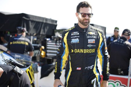 Photo for NASCAR Cup Series Driver, Corey LaJoie (7) gets ready to qualify for the Autotrader EchoPark Automotive 400 at the Texas Motor Speedway in Fort Worth TX. - Royalty Free Image