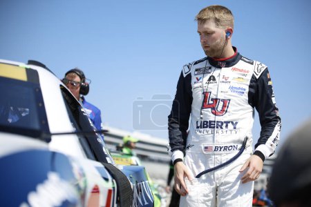 Photo for NASCAR Cup Series Driver, William Byron (24) gets ready to qualify for the Autotrader EchoPark Automotive 400 at the Texas Motor Speedway in Fort Worth TX. - Royalty Free Image