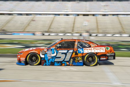 Photo for NASCAR Xfinity Series Driver Jeremy Clements (51) takes to the track for the Andy's Frozen Custard 300 at the Texas Motor Speedway in Fort Worth TX. - Royalty Free Image