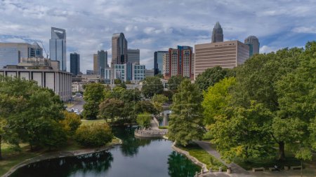 Vista aérea de Queen City, Charlotte, Carolina del Norte