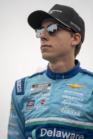 Photo for Carson Hocevar takes to the track to practice for the NASCAR Cup Series for the Busch Light Clash at The Coliseum in Los Angeles, CA, USA - Royalty Free Image