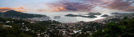 St. Thomas Port: Bustling with small boats and vacationers, a picturesque scene unfolds in the U.S. Virgin Islands, inviting exploration of this charming island paradise