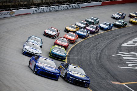 Photo for Denny Hamlin races off turn four during the Food City 500 in Bristol, TN, USA - Royalty Free Image