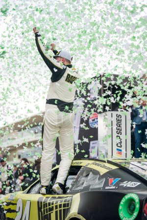 Photo for William Byron celebrates his win for the EchoPark Automotive Grand Prix in Austin, TX, USA - Royalty Free Image
