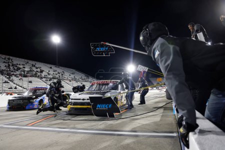 Photo for NASCAR Craftsman Truck Series driver, KADEN HONEYCUTT makes a pit stop for the Long John Silver's 200 in Martinsville, VA, USA - Royalty Free Image