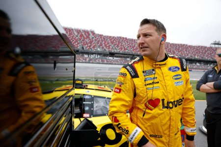 Photo for Michael McDowell gets ready to qualify for the GEICO 500 in Lincoln, AL, USA - Royalty Free Image