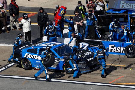 Photo for Chris Buescher makes a pit stop for the GEICO 500 in Lincoln, AL, USA - Royalty Free Image