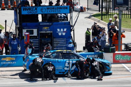 Photo for Shane van Gisbergen makes a pit stop for the Andy's Frozen Custard 300 in Fort Worth, TX, USA - Royalty Free Image
