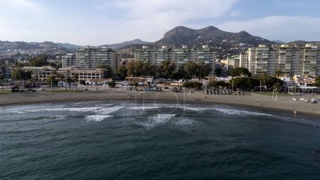 Photo for Aerial view of Malaga: nestled between Gibralfaro Hill and Guadalmedina, historic yet vibrant, with 2800 years of history, it's a coastal gem on Spain's Costa del Sol. - Royalty Free Image