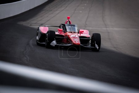 Photo for KATHERINE LEGGE (51) of Guildford, England comes into turn 1 during a practice for the 108th Running of the Indianapolis 500 at the Indianapolis Motor Speedway in Speedway, IN. - Royalty Free Image