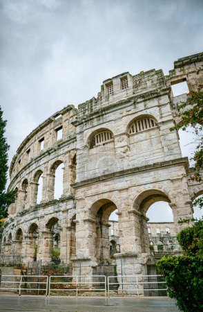 Photo for The Pula Arena a Roman Amphitheater located in Pula outdoor, Croatia build around two thousand years ago ,it could hold twenty-five thousand visitors - Royalty Free Image
