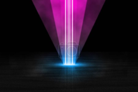 Photo for Sci - fi neon futuristic podium laser stage - Royalty Free Image