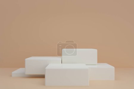 white and pink cube pedestals 3 d render