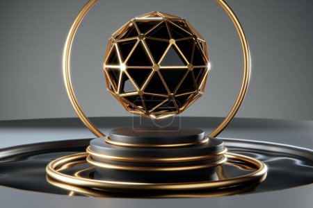 Photo for Abstract background with golden sphere - Royalty Free Image