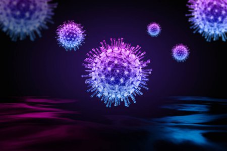Foto de Coronavirus covid 1 9, brote de virus corona, 3 d ilustración - Imagen libre de derechos