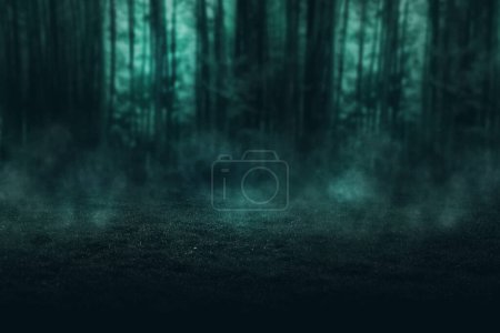 Photo for Dark spooky forest with fog - Royalty Free Image