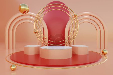 Photo for 3 d abstract background with podium. 3 d render illustration. - Royalty Free Image