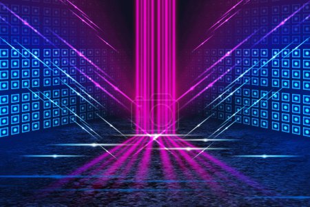 Photo for Futuristic background with abstract neon lights. 3d rendering - Royalty Free Image