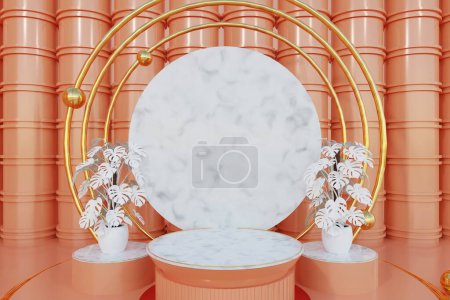 podium or podium display with podium on background for product display. 3 d render. 3 d illustration.