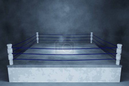 Photo for Boxing ring in dark smoke background - Royalty Free Image