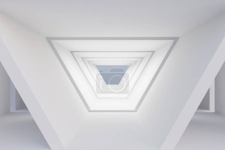 Photo for Empty abstract white smooth interior. 3 d illustration. 3 d rendering of white Hi-Tech Reflective Space - Royalty Free Image