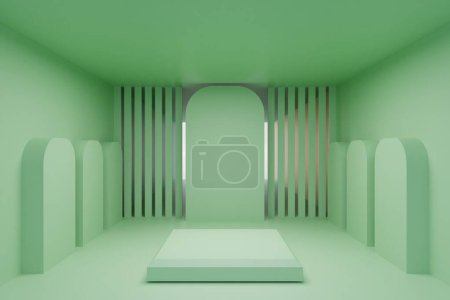 Foto de Interior del podio verde de una habitación moderna - Imagen libre de derechos