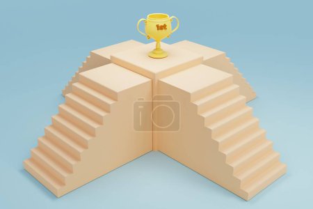 3 d podio y premio podio para concepto de presentación. pedestal para competición, ganador.