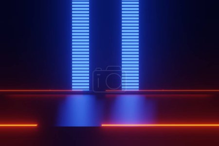 Photo for Abstract futuristic background with neon lights. 3d illustration - Royalty Free Image