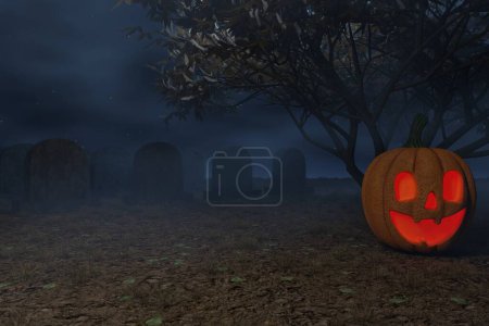 Photo for Scary halloween background. 3d rendering - Royalty Free Image