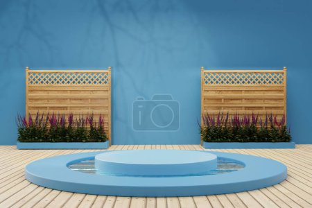 Photo for 3d background. scene for product display. Empty show for packaging product presentation. Background for products. Mock up the pedestal. - Royalty Free Image
