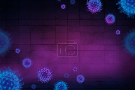 Foto de Fondo abstracto con virus y bacterias - Imagen libre de derechos