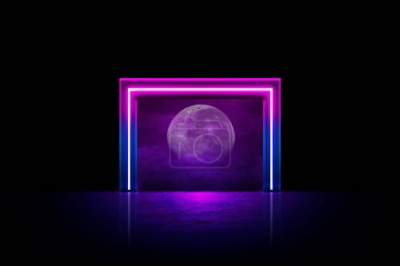 Photo for Abstract futuristic background with neon lights - Royalty Free Image