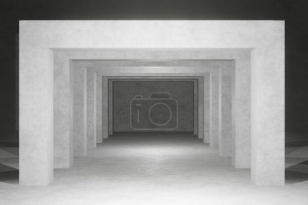 Téléchargez les photos : Salle de béton vide intérieur avec plancher en béton - en image libre de droit