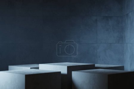 Téléchargez les photos : Fond abstrait. espace vide pièce avec sol en béton. 3 d rendu - en image libre de droit