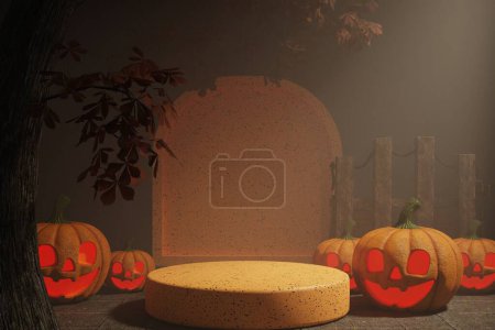 Photo for Pumpkins in a pumpkin with a wooden background - Royalty Free Image
