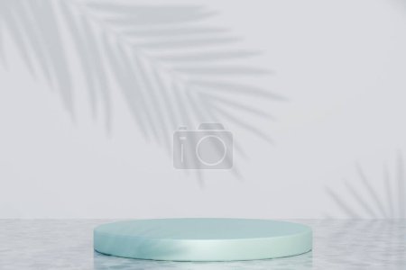 Photo for Empty podium and blue background. 3 d rendering. - Royalty Free Image