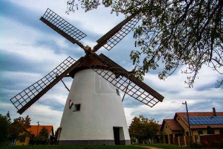 Photo for Wind mill in Kiskundorozsma, in South Hungary - Royalty Free Image