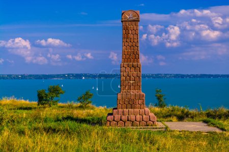 Photo for Pillar in the lookout point in Balatonkenese in summer - Royalty Free Image