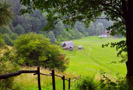 Photo for Valley near Liptovska Mara in Archaeological museum Havranok in Slovakia - Royalty Free Image