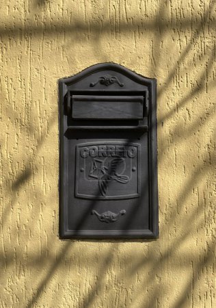 Photo for An iron mail box on the wall. The word Correio means Mail in portuguese. - Royalty Free Image
