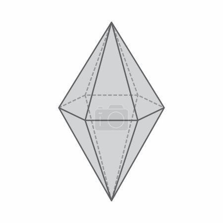 Illustration for Hexagonal bipyramid, 3D geometric shape isolated on white background. - Royalty Free Image