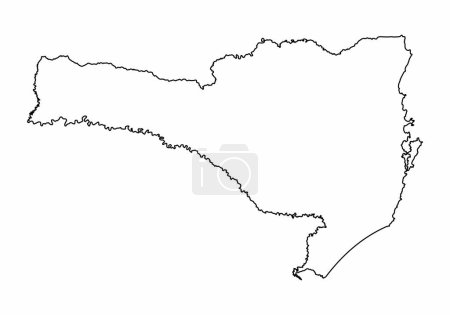 Illustration for Santa Catarina State outline map isolated on white background, Brazil - Royalty Free Image