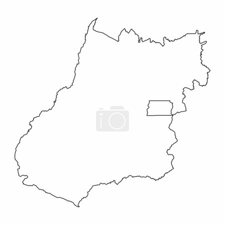 Illustration for Goias State outline map isolated on white background, Brazil - Royalty Free Image