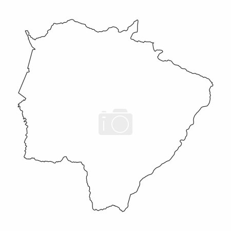 Illustration for Mato Grosso do Sul State outline map isolated on white background, Brazil - Royalty Free Image